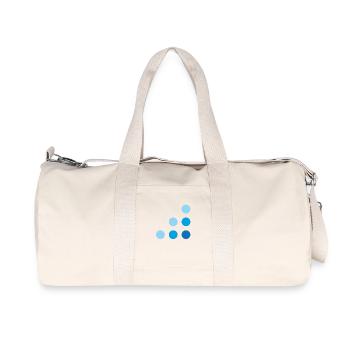 Blue dots 800x800 - Recycelte Canvas-Sporttasche von Stanley/Stella - Naturweiß - Vorne