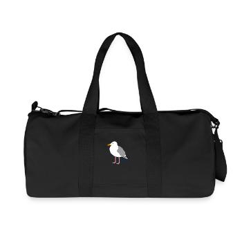 seagull gull bird harbour sailing ocean sea ship - Recycled Canvas Sports Bag by Stanley/Stella - black - Front
