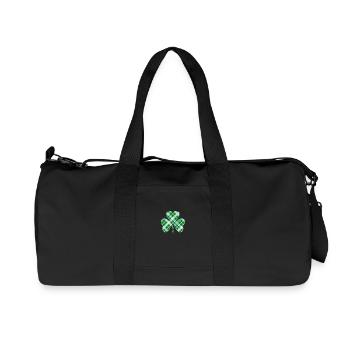 St Patrick's Irish Tartan Shamrock - Recycled Canvas Sports Bag by Stanley/Stella - black - Front