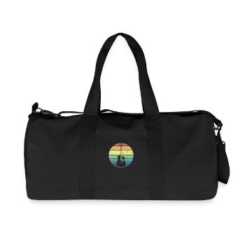 Retro Acoustic Guitar Guitarist Guitar Player Gift - Recycled Canvas Sports Bag by Stanley/Stella - black - Front