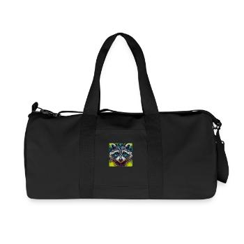 Racoon Fractal Art - Recycled Canvas Sports Bag by Stanley/Stella - black - Front