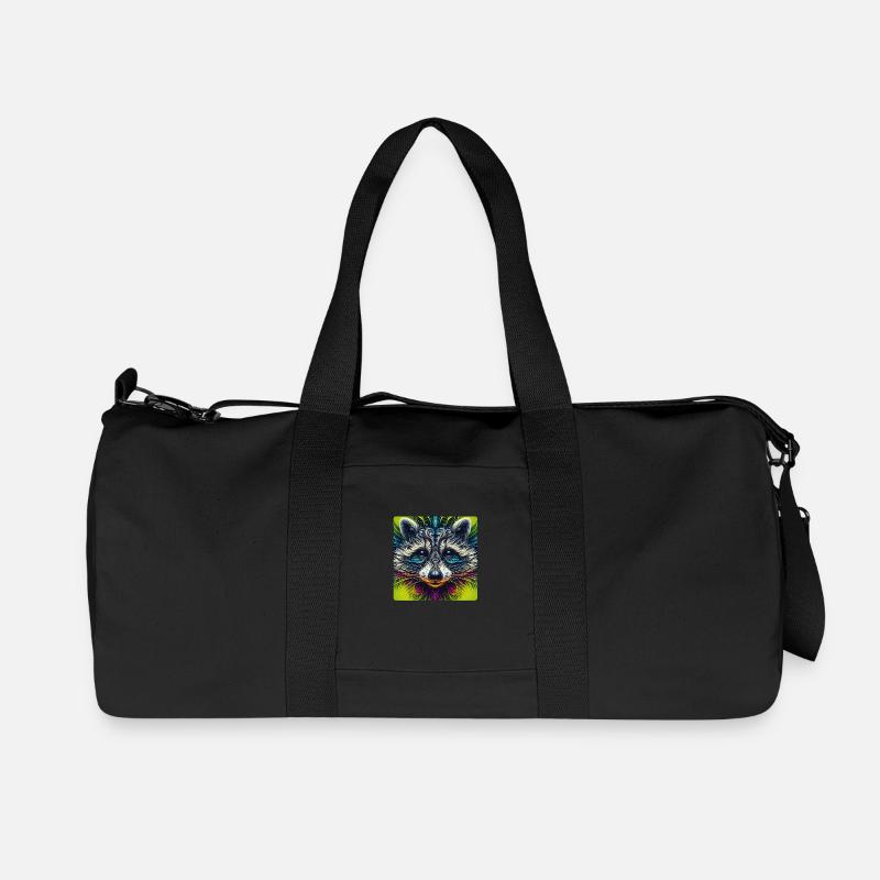 Racoon Fraktalkunst - Recycelte Canvas-Sporttasche von Stanley/Stella - Schwarz