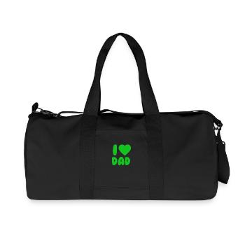 J’AIME PAPA Vert - Sac de sport en toile recyclée Stanley/Stella - noir - Devant