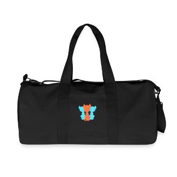 3 Sitting Cats Three Colorful Friends Silhouettes - Recycled Canvas Sports Bag by Stanley/Stella - black - Front