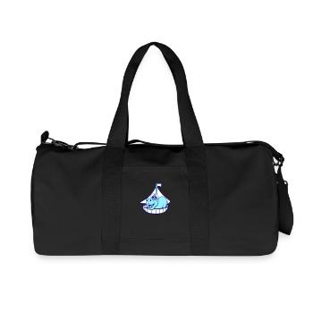 Funny Hippopotamus Captain Sailing Cute Cartoon Comic - Recycled Canvas Sports Bag by Stanley/Stella - black - Front
