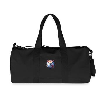Owl Bird Animal Nature Freedom Wildlife Abstract - Recycled Canvas Sports Bag by Stanley/Stella - black - Front