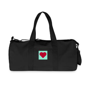Flower Heart - Recycled Canvas Sports Bag by Stanley/Stella - black - Front