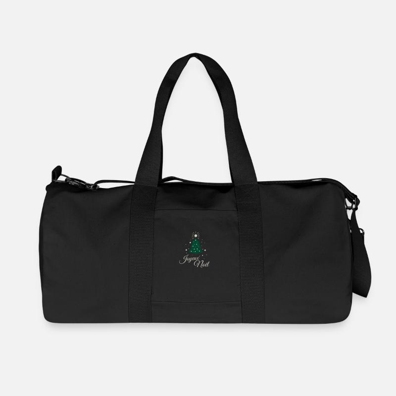 Minimalistischer Tannenbaum mit raffiniertem silbernem Text - Recycelte Canvas-Sporttasche von Stanley/Stella - Schwarz