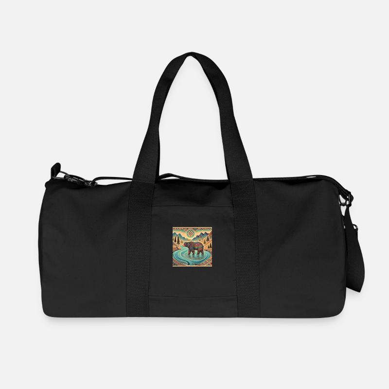 Krafttier Bär - Recycelte Canvas-Sporttasche von Stanley/Stella - Schwarz