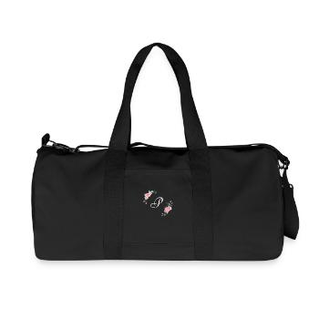 Rosa Blumenbuchstabe p - Recycelte Canvas-Sporttasche von Stanley/Stella - Schwarz - Vorne