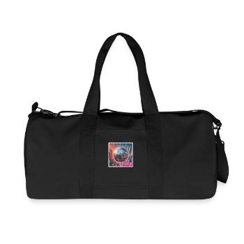 Discokugel vor Großstadt - Recycelte Canvas-Sporttasche von Stanley/Stella - Schwarz - Vorne