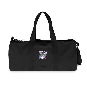 Cosmic Cat-titude – Intergalaktische Katzenpower - Recycelte Canvas-Sporttasche von Stanley/Stella - Schwarz - Vorne