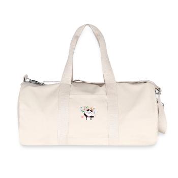 Clef de musique chaton chat musical - Sac de sport en toile recyclée Stanley/Stella - blanc naturel - Devant