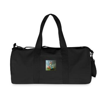 Hasi & die Ostereiersuche - Recycelte Canvas-Sporttasche von Stanley/Stella - Schwarz - Vorne