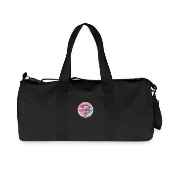 Rosa Kätzchen Regenbogen 1 - Recycelte Canvas-Sporttasche von Stanley/Stella - Schwarz - Vorne