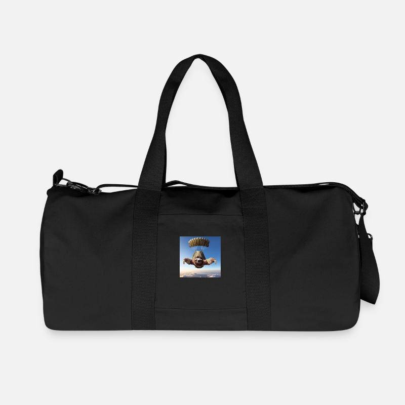 Sloth Wanderer Parachutist - Recycled Canvas Sports Bag by Stanley/Stella - black