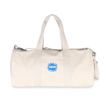 SHESH! Blue Splat - Gen Alpha Phrase - Recycled Canvas Sports Bag by Stanley/Stella - natural - Front