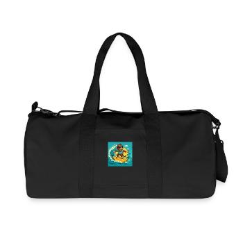 Surfing Monkey – Tropical Banana Vibes - Recycled Canvas Sports Bag by Stanley/Stella - black - Front