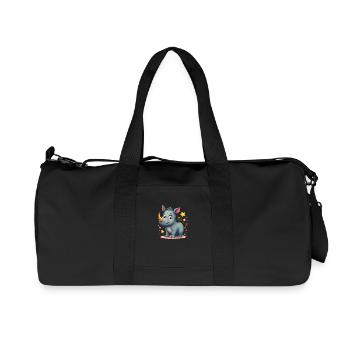 Nashorn Design - Recycelte Canvas-Sporttasche von Stanley/Stella - Schwarz - Vorne