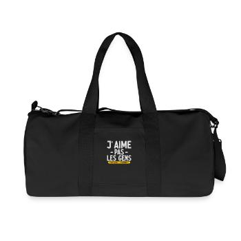 J’aime pas les gens T-shirt drôle français - Sac de sport en toile recyclée Stanley/Stella - noir - Devant