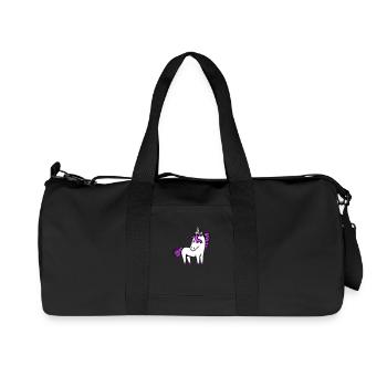 Licorne fille assez sympathique dessin animé cheval - Sac de sport en toile recyclée Stanley/Stella - noir - Devant