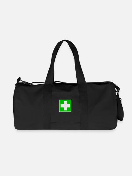 Erste-Hilfe-Kreuz - Recycelte Canvas-Sporttasche von Stanley/Stella - Schwarz