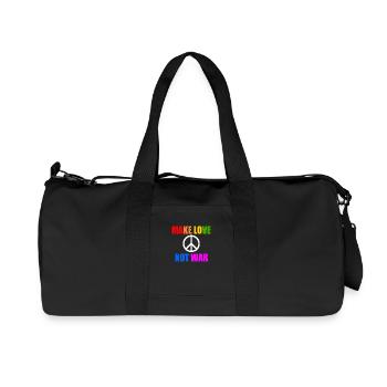 Make love not war - Sac de sport en toile recyclée Stanley/Stella - noir - Devant