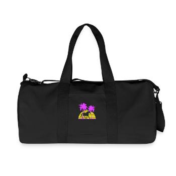 Pferd Reiten Linien Reiter Sonne Palmen Silhouette - Recycelte Canvas-Sporttasche von Stanley/Stella - Schwarz - Vorne
