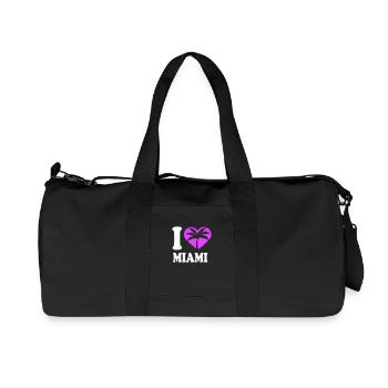J’aime Miami Beach États-Unis Coeur Palmier Amérique Amour - Sac de sport en toile recyclée Stanley/Stella - noir - Devant