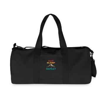Eat Sleep Ski Repeat - Ski - Ski - Recycled Canvas Sports Bag by Stanley/Stella - black - Front