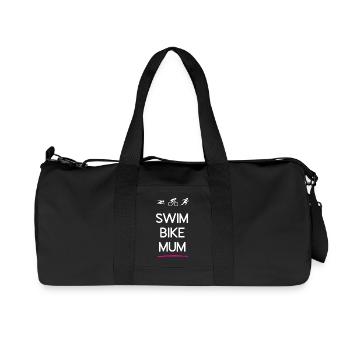 Triathlon – Swim Bike Mama - Recycelte Canvas-Sporttasche von Stanley/Stella - Schwarz - Vorne
