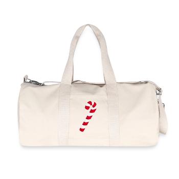 Canne de bonbon pour la saison de Noël sucrée - Sac de sport en toile recyclée Stanley/Stella - blanc naturel - Devant