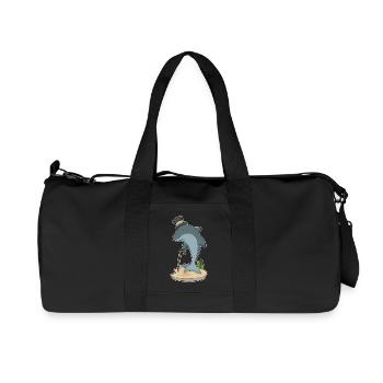 Dolphin Gentleman Top Hat - Recycled Canvas Sports Bag by Stanley/Stella - black - Front