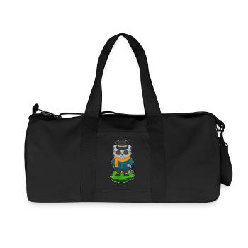 Cat Sunglasses - Recycled Canvas Sports Bag by Stanley/Stella - black - Front