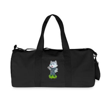 Wolf Policeman Handcuffs Police - Recycled Canvas Sports Bag by Stanley/Stella - black - Front