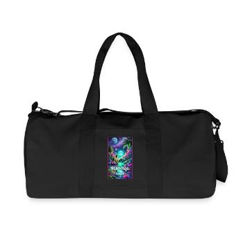 Parotonga Cook Islands vacation palm trees - Recycled Canvas Sports Bag by Stanley/Stella - black - Front