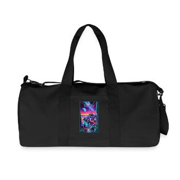 Conception des villes de Corfou en Grèce - Sac de sport en toile recyclée Stanley/Stella - noir - Devant