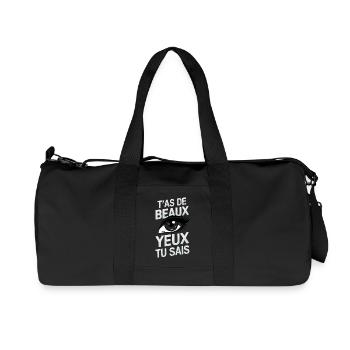 T'as de beaux yeux tu sais - Sac de sport en toile recyclée Stanley/Stella - noir - Devant