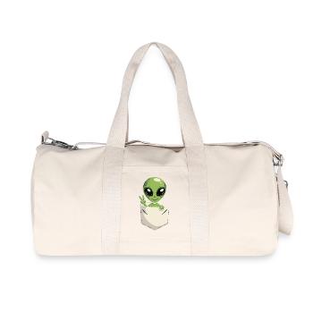 Alien in the Pocket Peace Science Fiction - Recycled Canvas Sports Bag by Stanley/Stella - natural - Front