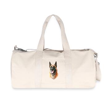 portrait chien malinois - Sac de sport en toile recyclée Stanley/Stella - blanc naturel - Devant