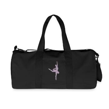 Minimalist ballet silhouette ballerina women - Recycled Canvas Sports Bag by Stanley/Stella - black - Front