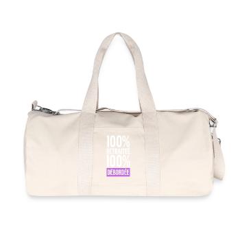 retirement, 100% Retired 100% Overwhelmed humor - Recycled Canvas Sports Bag by Stanley/Stella - natural - Front