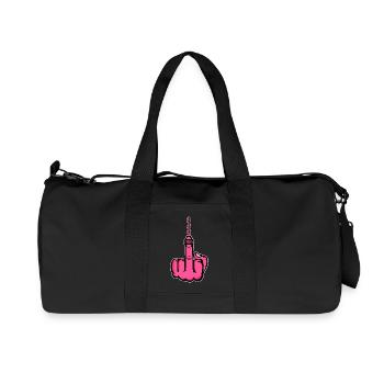 Va te faire foutre, perceuse – Majeur rose - Sac de sport en toile recyclée Stanley/Stella - noir - Devant
