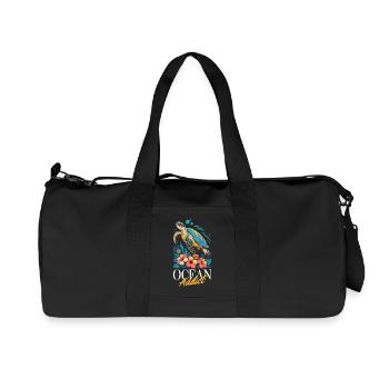 Meeresschildkröte Ozean Addict Design - Recycelte Canvas-Sporttasche von Stanley/Stella - Schwarz - Vorne