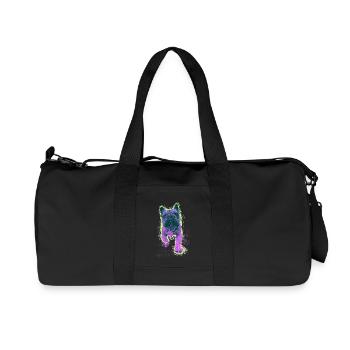 Neon Bulldog Splash - Recycelte Canvas-Sporttasche von Stanley/Stella - Schwarz - Vorne