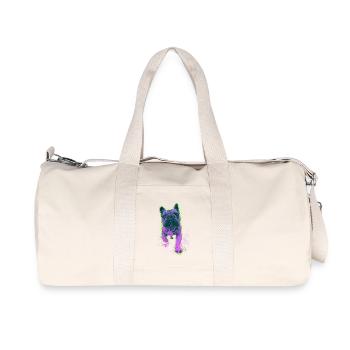 Neon Bulldog Splash - Recycelte Canvas-Sporttasche von Stanley/Stella - Naturweiß - Vorne