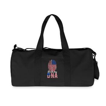 It's In My DNA American Fingerprint USA Flag - Recycled Canvas Sports Bag by Stanley/Stella - black - Front