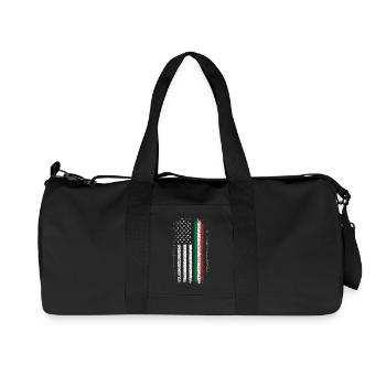Flaggenfusion: US-Sterne & italienische Streifen - Recycelte Canvas-Sporttasche von Stanley/Stella - Schwarz - Vorne