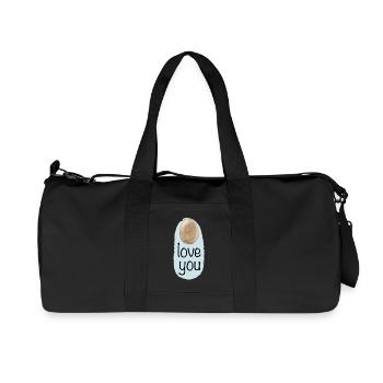 ei love you - Recycelte Canvas-Sporttasche von Stanley/Stella - Schwarz - Vorne