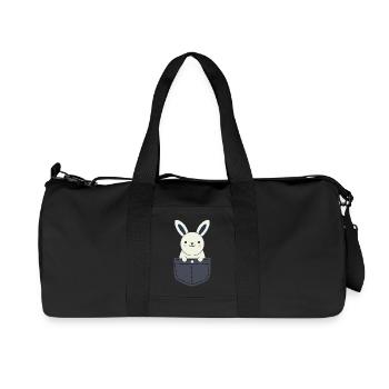 Design "Pocket Bunny Bliss" - Recycled Canvas Sports Bag by Stanley/Stella - black - Front